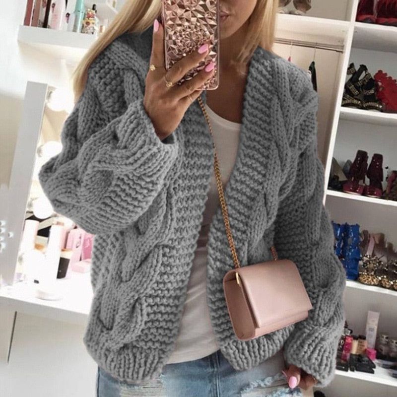 Luxe Cashmere Women’s Cardigan - Camille-Grey-S-State of Style