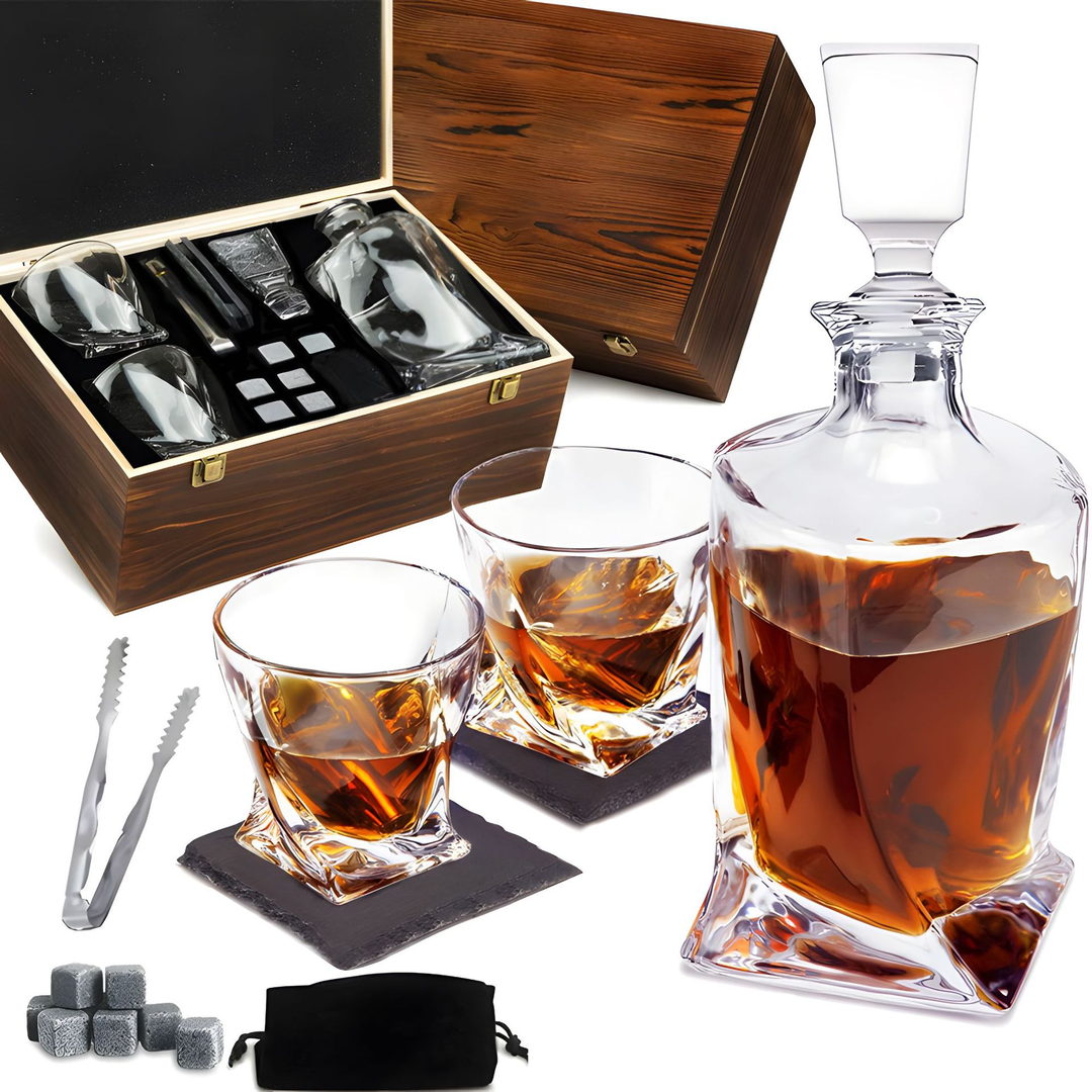 Luxe Crystal Whiskey Decanter and Glass Set – WhiskeyWave-State of Style