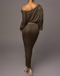 Luxe Evening Dress - Evelina-Black/Gold-S-State of Style