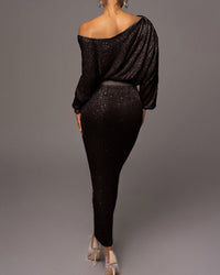 Luxe Evening Dress - Evelina-Black/Gold-S-State of Style
