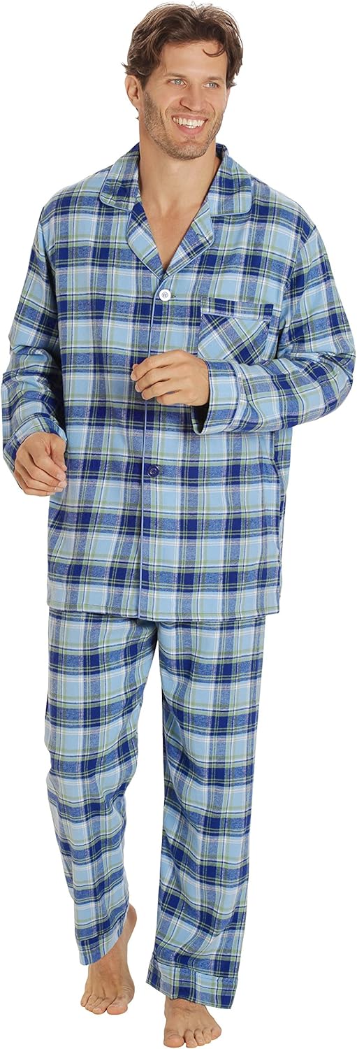 Luxe Flannel Men’s Pyjama Set - Wyatt-Blue-S-State of Style