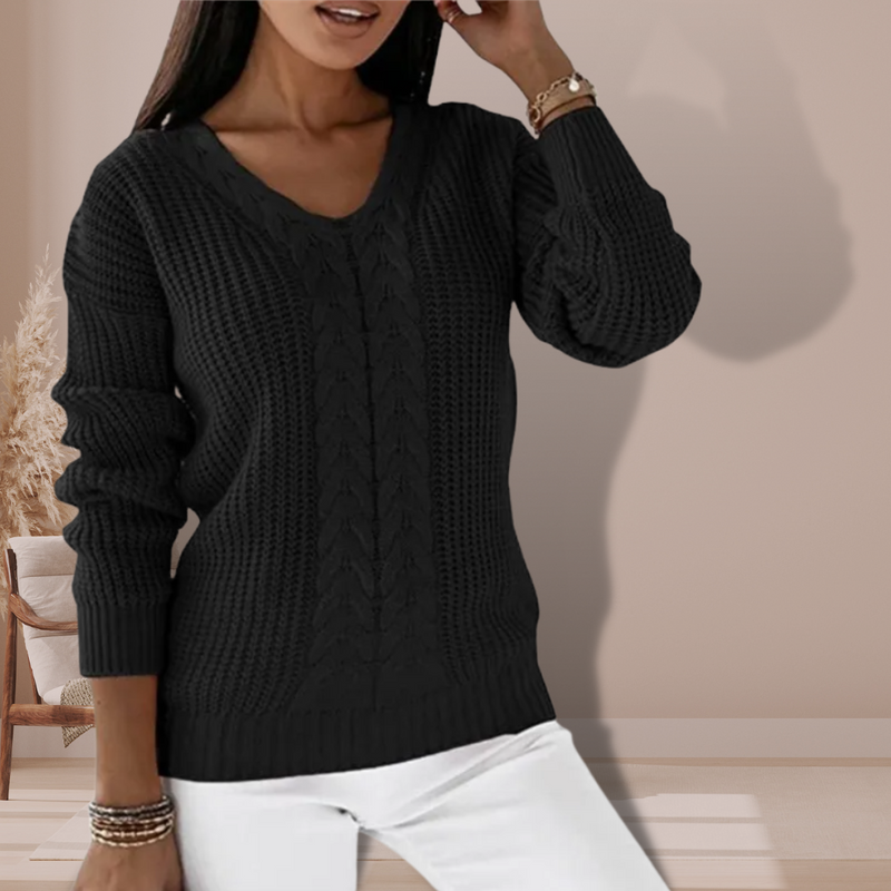 Luxe Knitted Women's Sweater - Vivienne-Black-S-State of Style