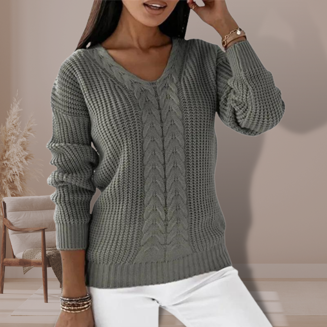 Luxe Knitted Women's Sweater - Vivienne-Grey-S-State of Style