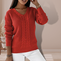 Luxe Knitted Women's Sweater - Vivienne-Red-S-State of Style