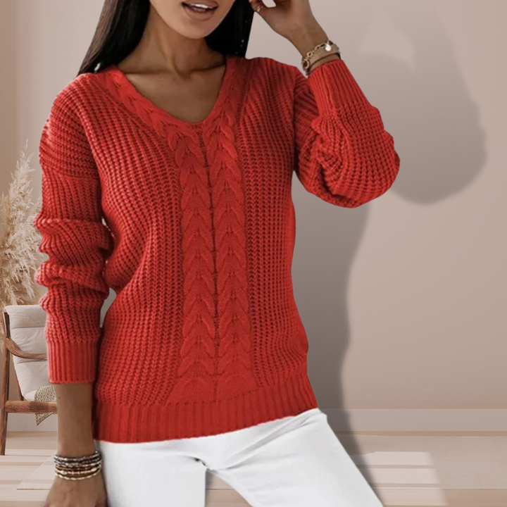 Luxe Knitted Women's Sweater - Vivienne-Red-S-State of Style