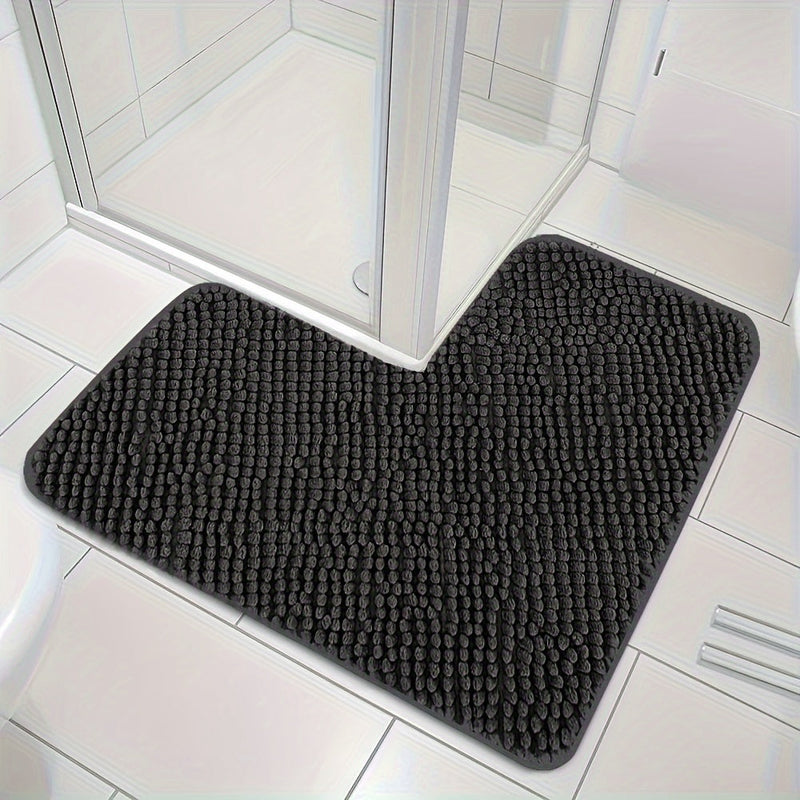 Luxe L-Shaped Non-Slip Corner Bath Mat - Evelyn-Black-40cm x 40 cm x 80cm-State of Style