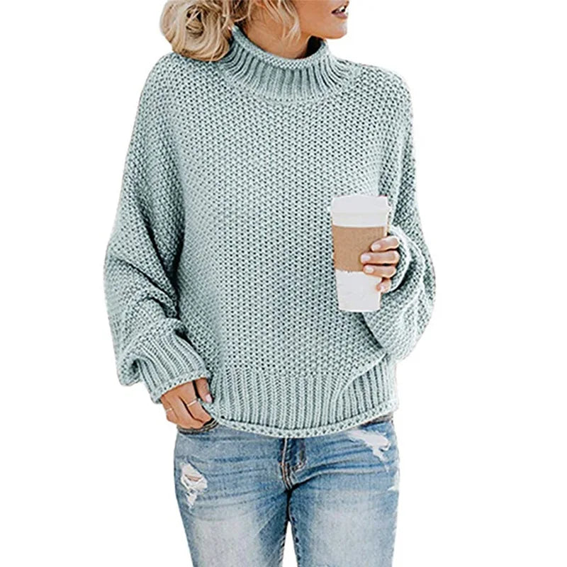 Luxe Ladies Turtleneck - Emma-Blue-S-State of Style