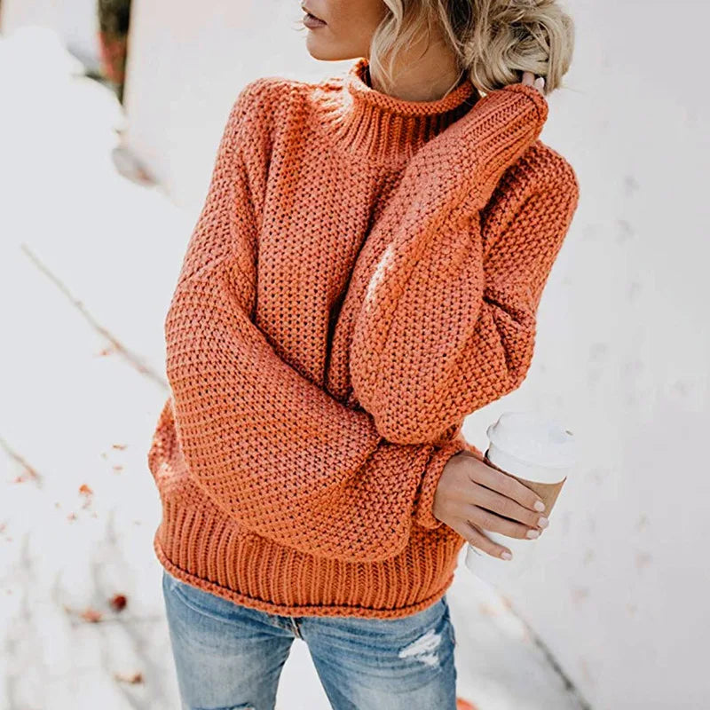 Luxe Ladies Turtleneck - Emma-Orange-S-State of Style