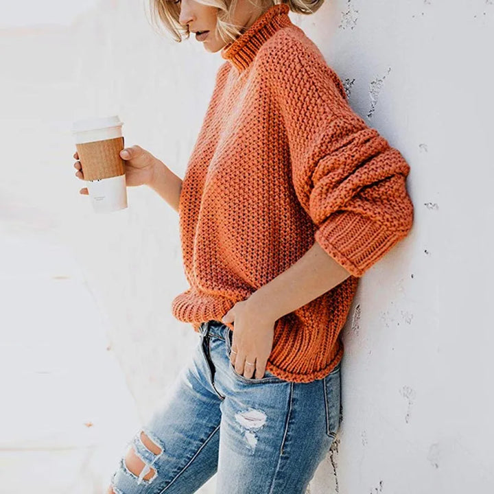 Luxe Ladies Turtleneck - Emma-Orange-S-State of Style