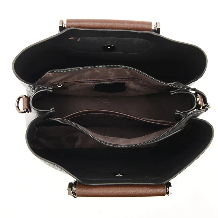 Luxe Leather Women's Handbag - Amara-Black-State of Style