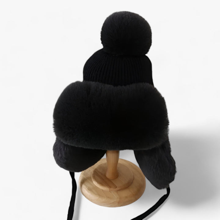 Luxe Lei Feng Hat with Warm Ear Flaps - ArcticCharm-Black-Adult-State of Style