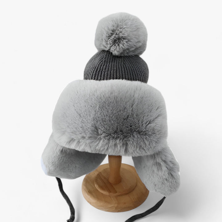 Luxe Lei Feng Hat with Warm Ear Flaps - ArcticCharm-Grey-Adult-State of Style