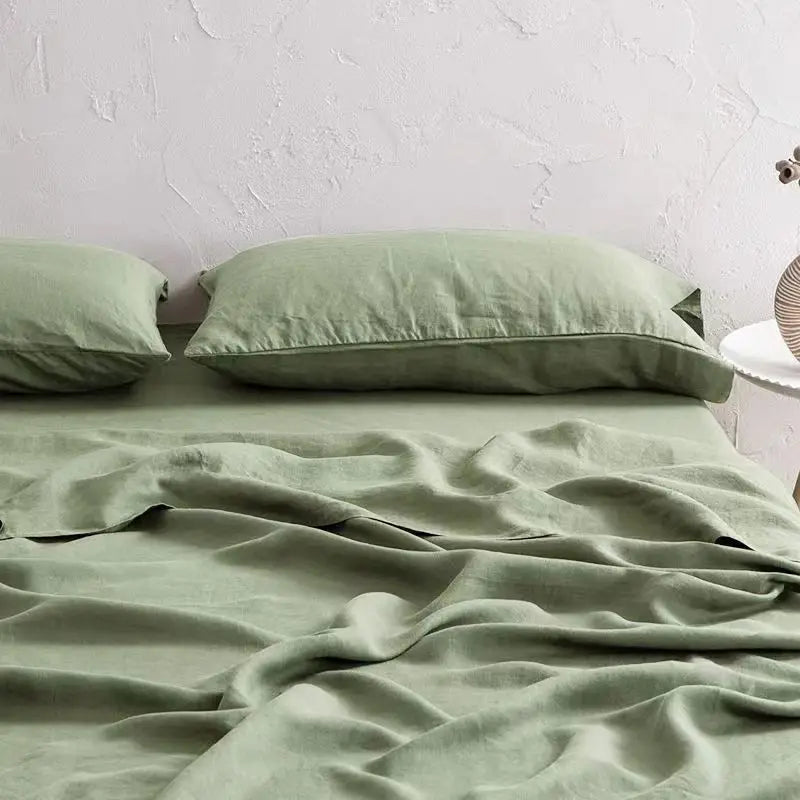 Luxe Linen Bedding - BreezyLuxe-150x230cm-Sage Green-State of Style