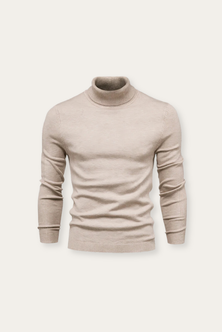 Luxe Men's Turtleneck Sweater – Adrian-Beige-S-State of Style