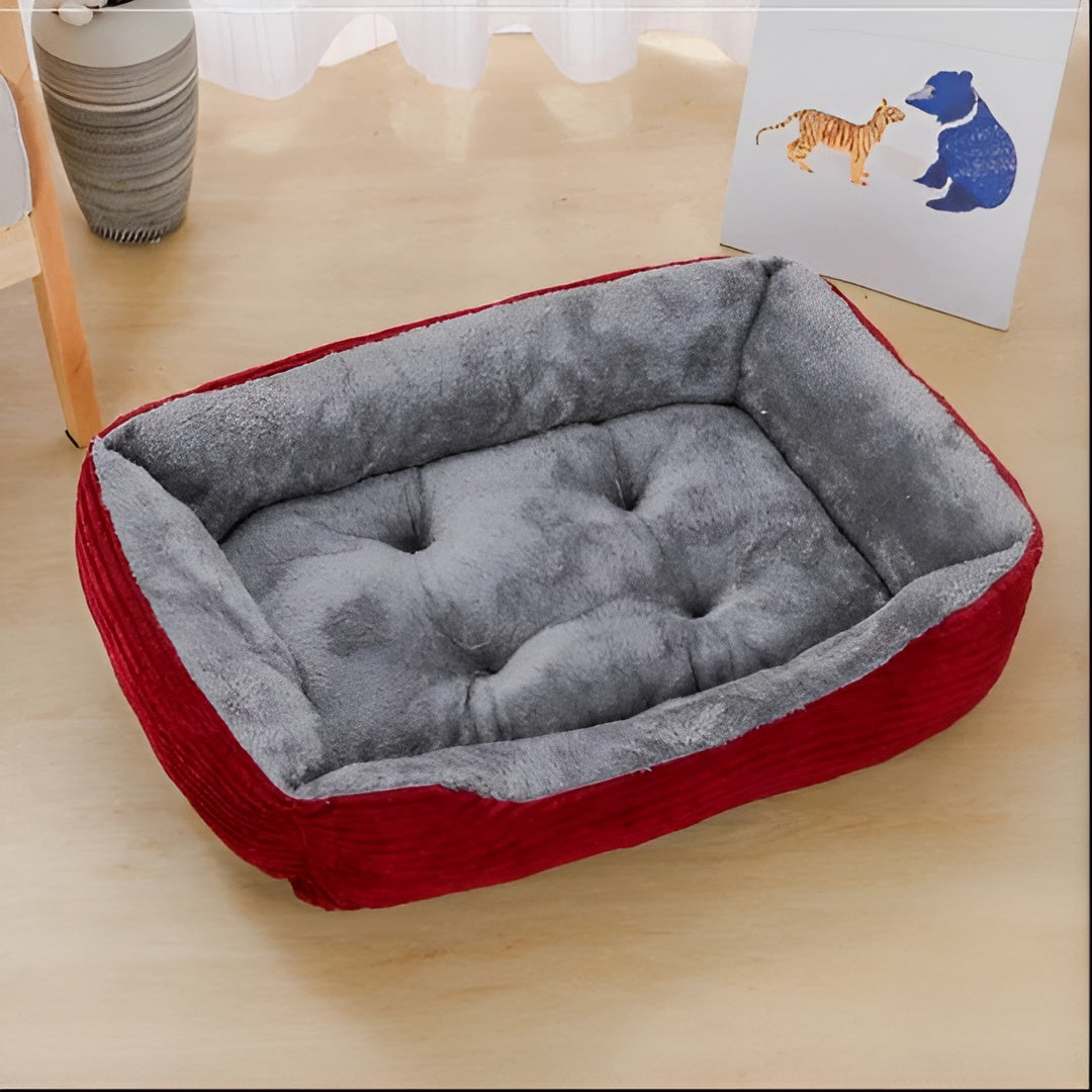 Luxe Orthopedic Plush Pet Bed - PlushNest-XS(40cm X 30cm)-Red-State of Style