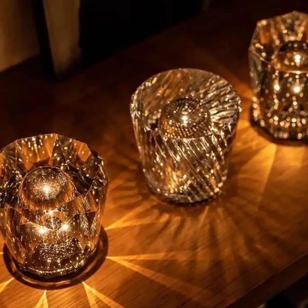 Luxe Rechargeable Diamond Crystal Table Lamp - Lumière Diamond-Acrux-State of Style