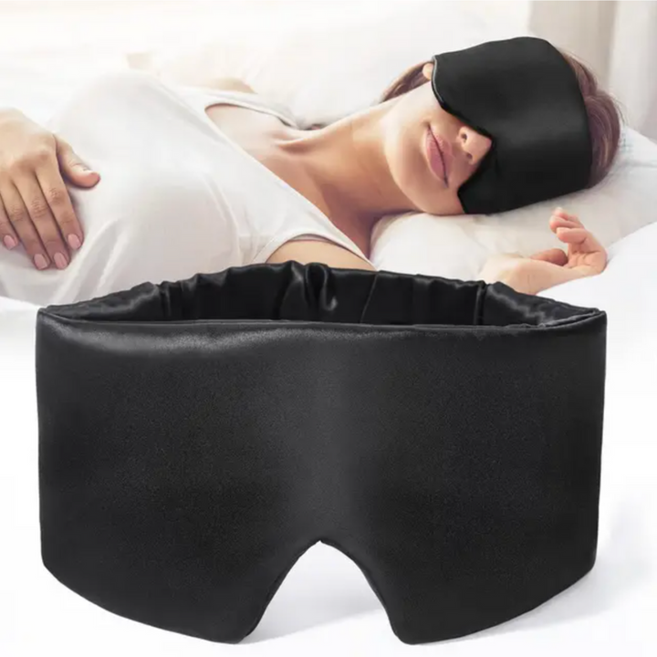 Luxe Sleep Mask in Pure Mulberry Silk - LunaPure-Black-State of Style