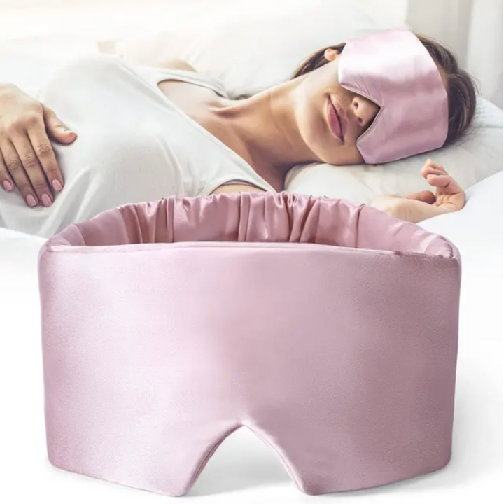 Luxe Sleep Mask in Pure Mulberry Silk - LunaPure-Pink-State of Style