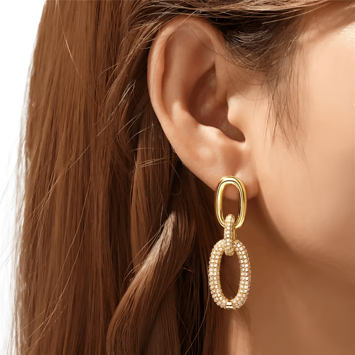 Luxe Sparkling Drop Earrings - Aurora-Gold-State of Style