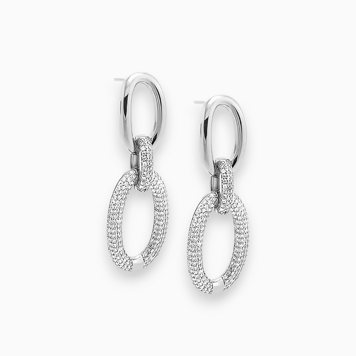Luxe Sparkling Drop Earrings - Aurora-Silver-State of Style