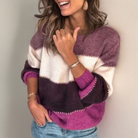 Luxe Striped Comfort Sweater - Celeste-Purple-XS-State of Style