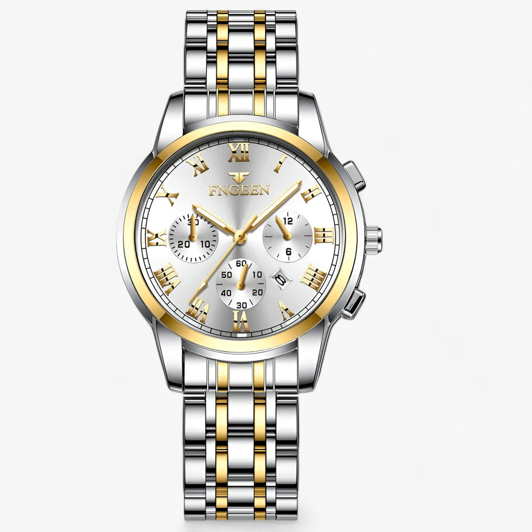 Luxe Titanium Women’s Watch – Clémence-Gold White-State of Style