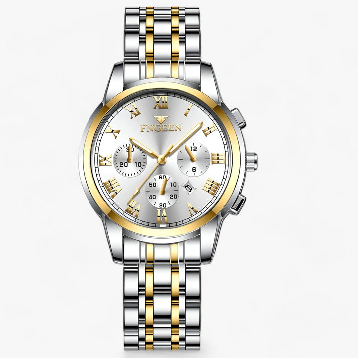Luxe Titanium Women’s Watch – Clémence-Gold White-State of Style
