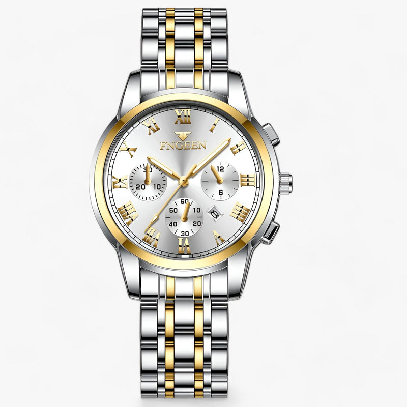 Luxe Titanium Women’s Watch – Clémence-Gold White-State of Style