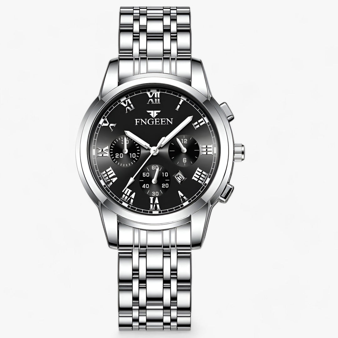 Luxe Titanium Women’s Watch – Clémence-Silver Black-State of Style