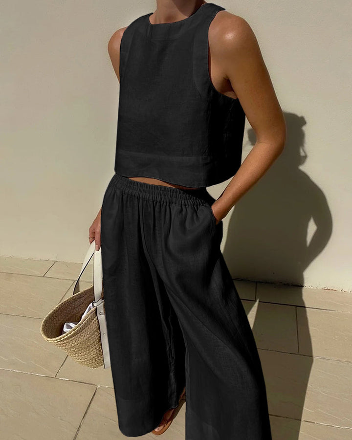 Luxe Two-Piece Set - Celeste-Black-S-State of Style