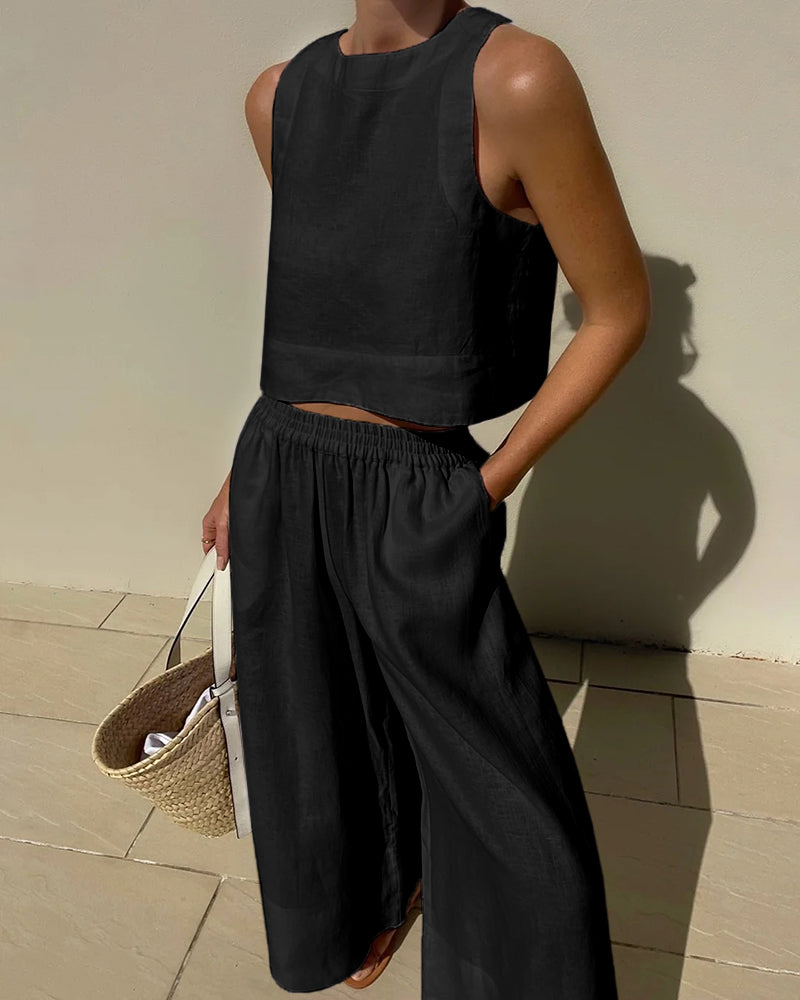 Luxe Two-Piece Set - Celeste-Black-S-State of Style