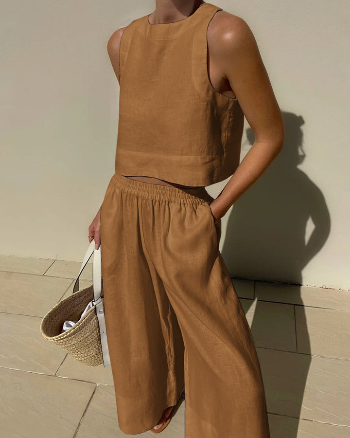 Luxe Two-Piece Set - Celeste-Khaki-S-State of Style
