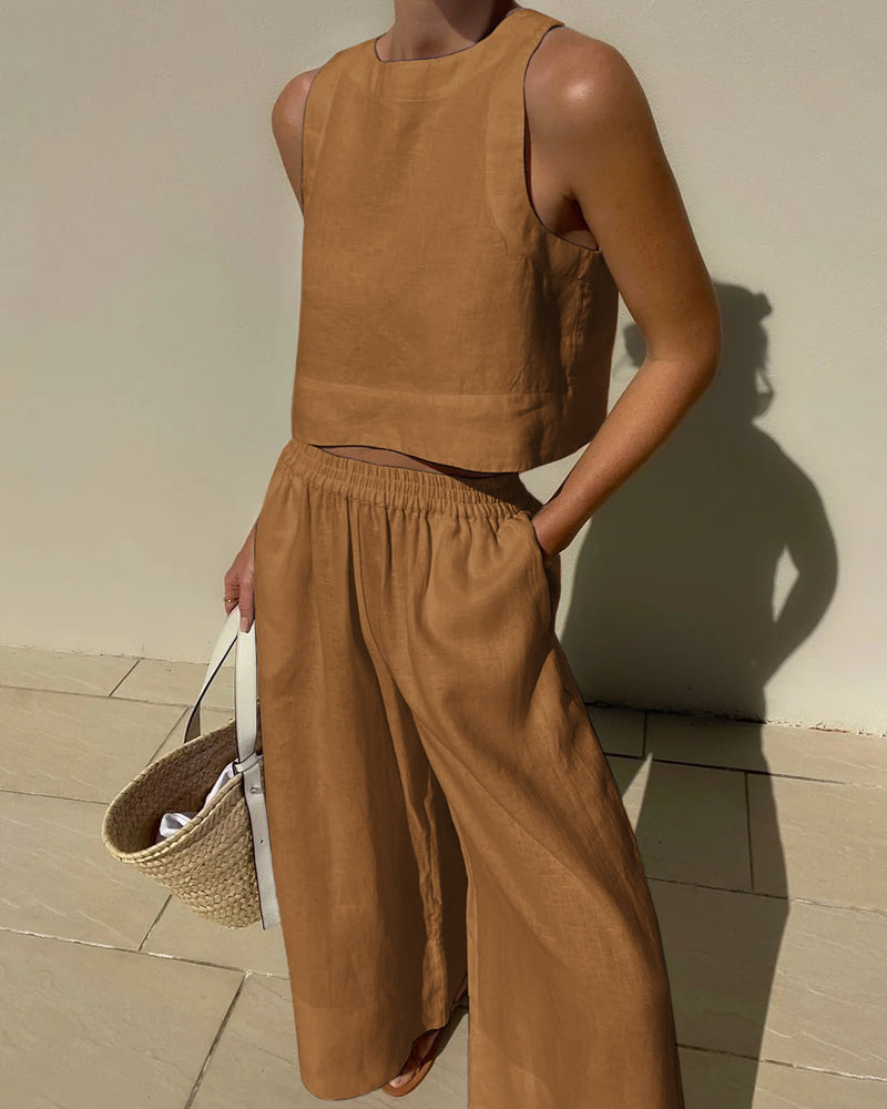 Luxe Two-Piece Set - Celeste-Khaki-S-State of Style