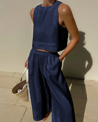 Luxe Two-Piece Set - Celeste-Navy Blue-S-State of Style