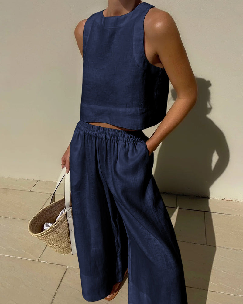 Luxe Two-Piece Set - Celeste-Navy Blue-S-State of Style