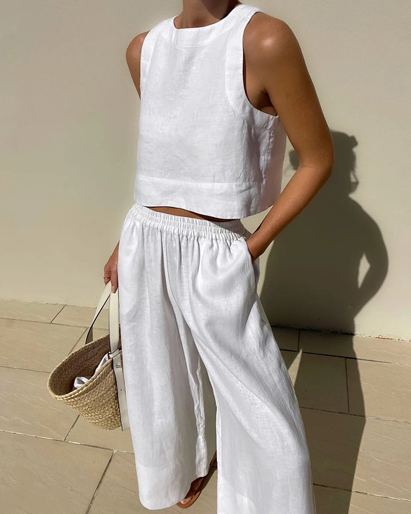 Luxe Two-Piece Set - Celeste-White-S-State of Style