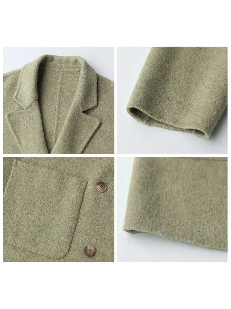Luxe Wool Women's Coat - Aurora-Banana Green-S-State of Style