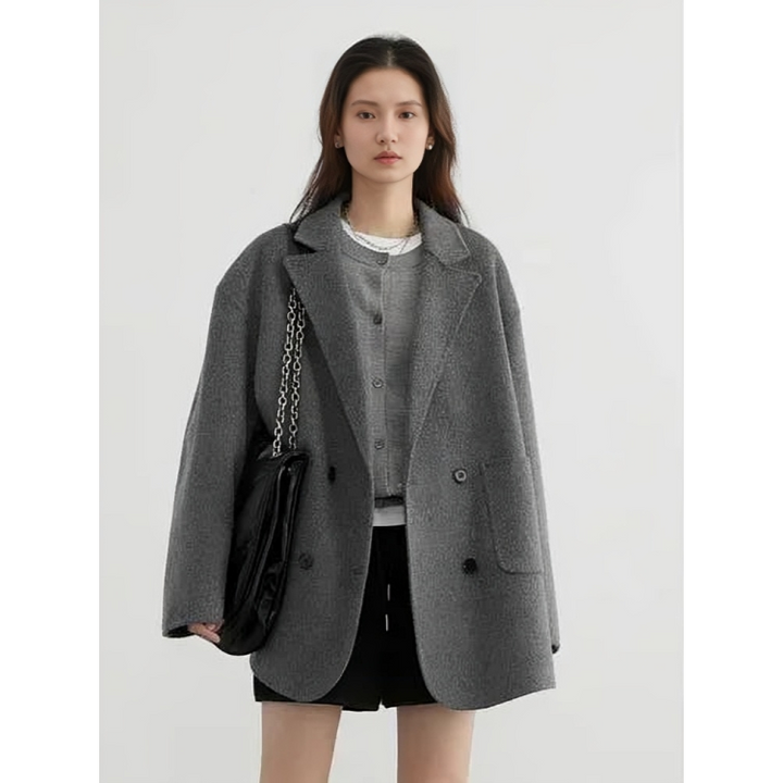 Luxe Wool Women's Coat - Aurora-Grey-S-State of Style
