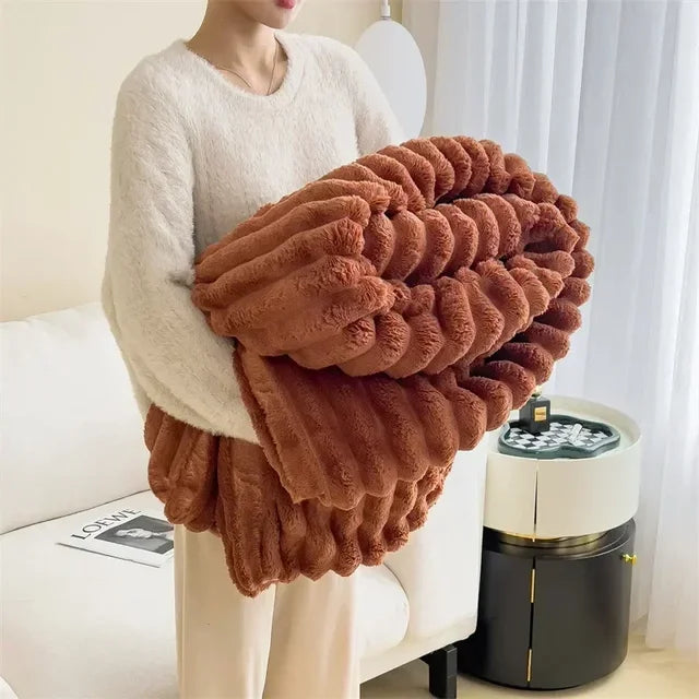LuxuraWrap Soft Plush Maxi Blanket-120x200 cm-Brown-State of Style
