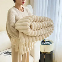 LuxuraWrap Soft Plush Maxi Blanket-120x200 cm-Cream-State of Style