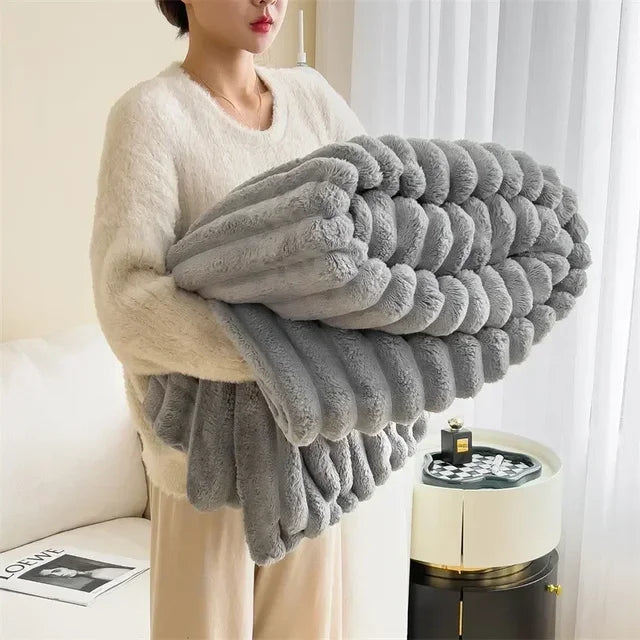 LuxuraWrap Soft Plush Maxi Blanket-120x200 cm-Cream-State of Style