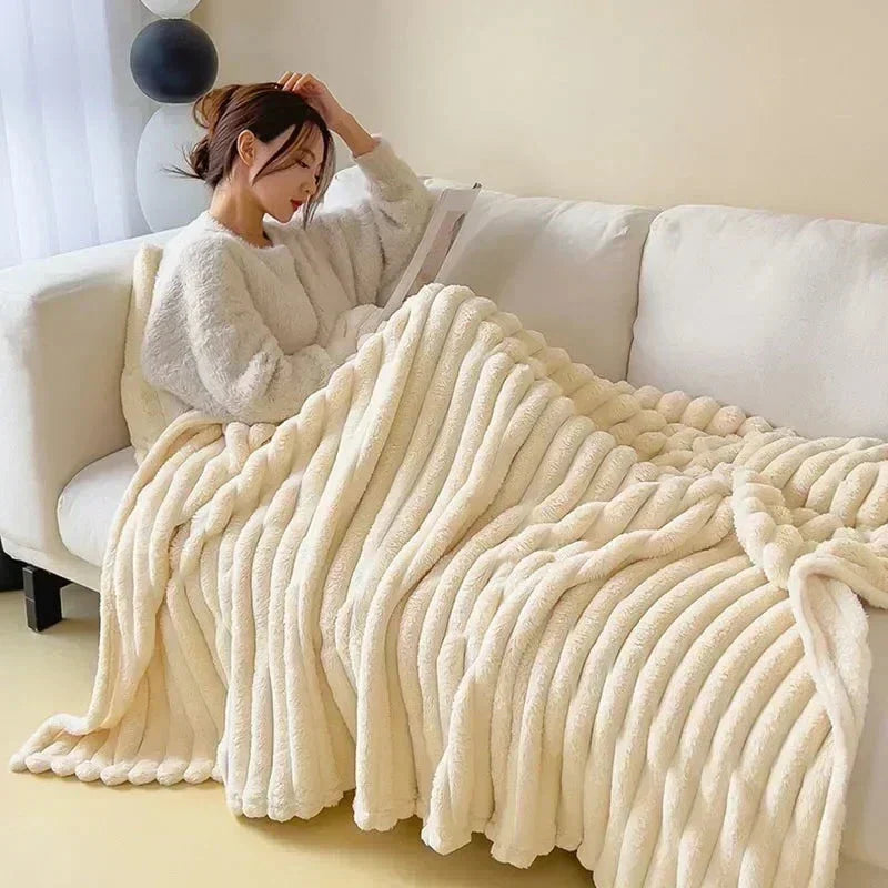 LuxuraWrap Soft Plush Maxi Blanket-120x200 cm-Cream-State of Style