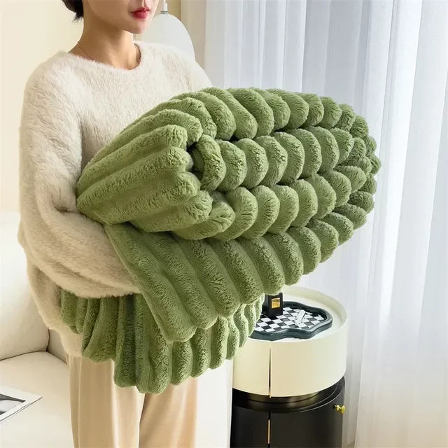 LuxuraWrap Soft Plush Maxi Blanket-120x200 cm-Green-State of Style
