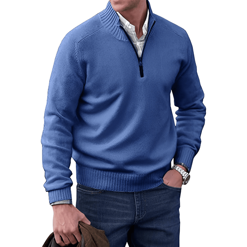 Luxurious and Comfortable Men's Sweater - Logan-Blue-M-State of Style