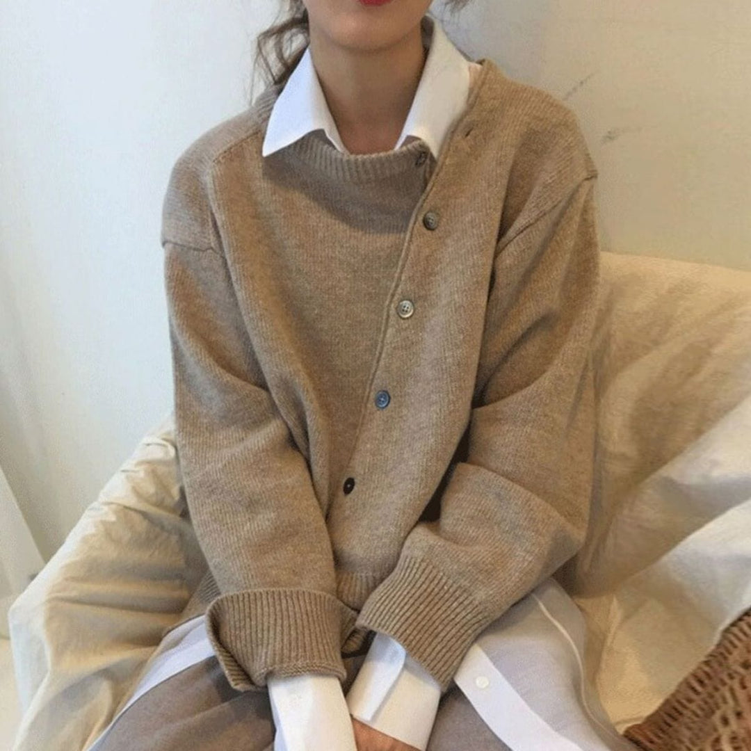 Luxurious Cashmere Cardigan with Button Details - Aurora-Brown-XS-State of Style