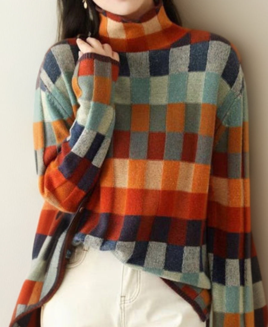 Luxurious Checked Women's Sweater - Eveline-S-State of Style