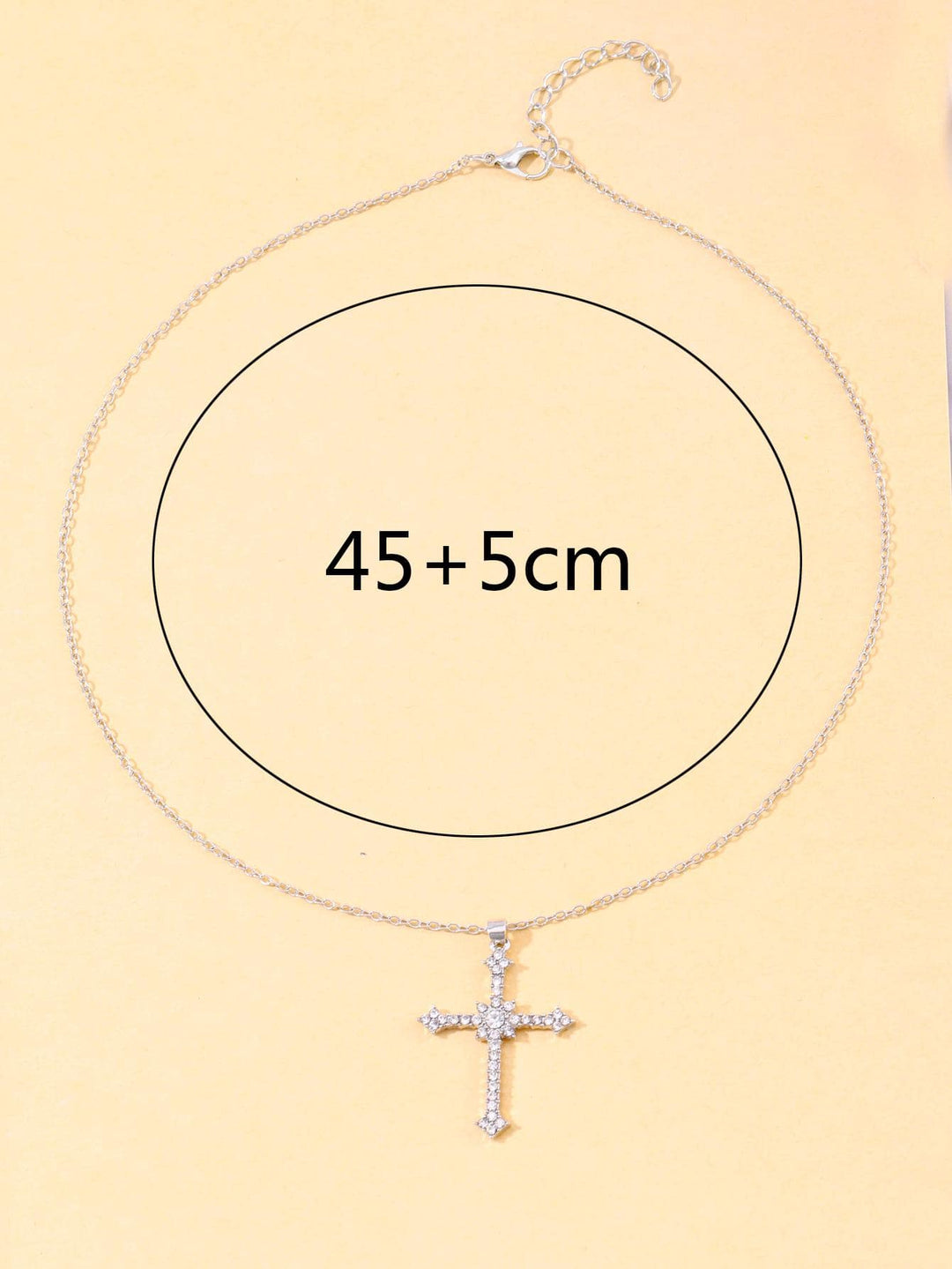 LUXURIOUS CROSS PENDANT NECKLACE WITH ZIRCON CRYSTAL-State of Style