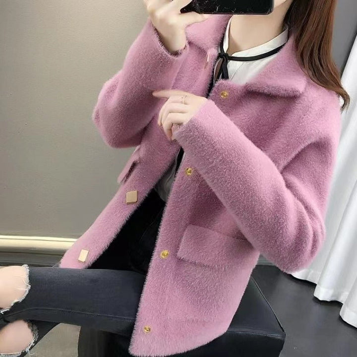 Luxurious Faux Fur Jacket | Iqra Women's Fashion-Light Violet-S-State of Style