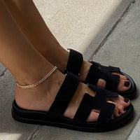Luxurious Isobel Leather Slides for Women-Denim Blue-5-State of Style