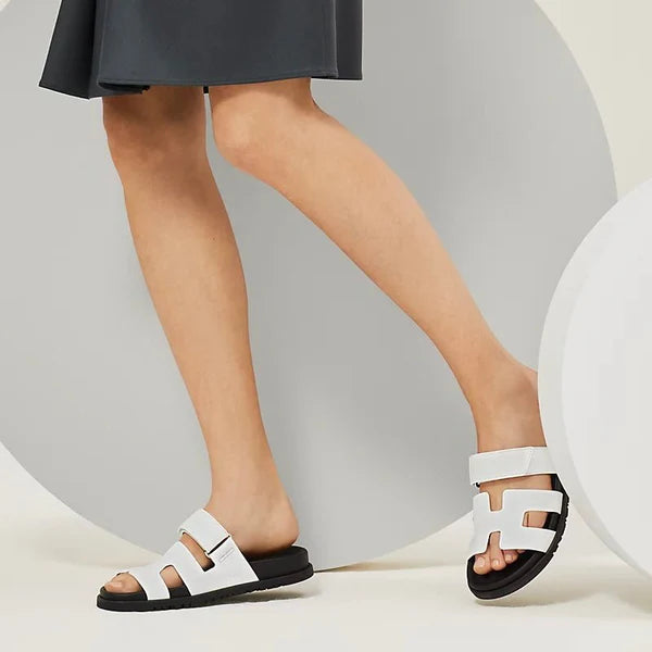 Luxurious Isobel Leather Slides for Women-Denim Blue-5-State of Style